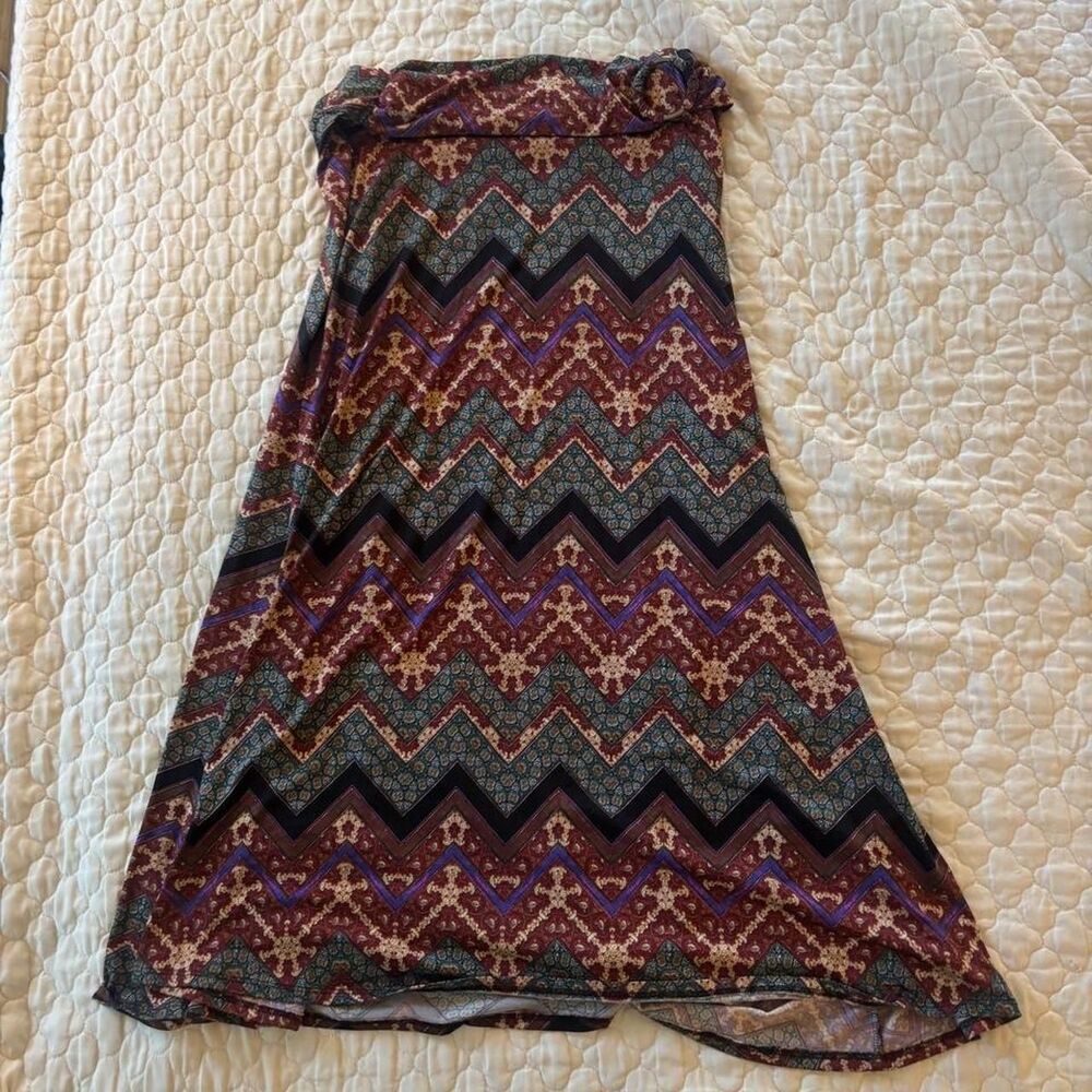 Robert Louis Women's Bohemian Maxi Skirt Size L w/ Belt Detail Festival Hippie